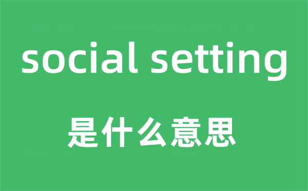 social setting是什么意思,中文翻译是什么