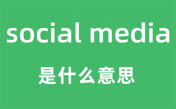 social media是什么意思,中文翻译是什么