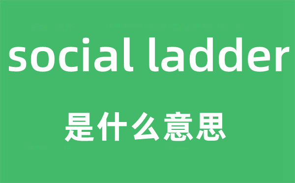 social ladder是什么意思,中文翻译是什么