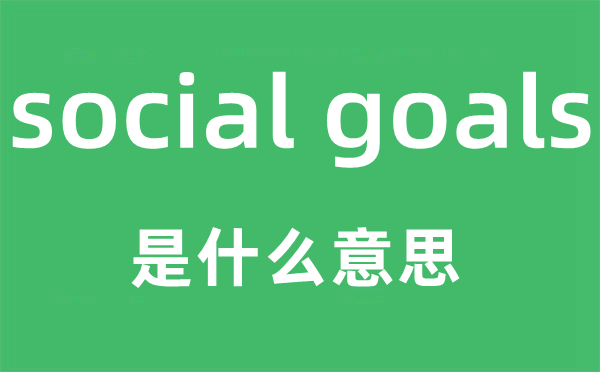 social goals是什么意思,中文翻译是什么