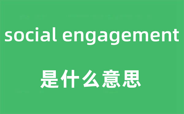 social engagement是什么意思,中文翻译是什么