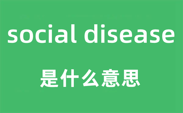 social disease是什么意思,中文翻译是什么