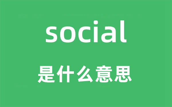 social是什么意思,social怎么读,中文翻译是什么