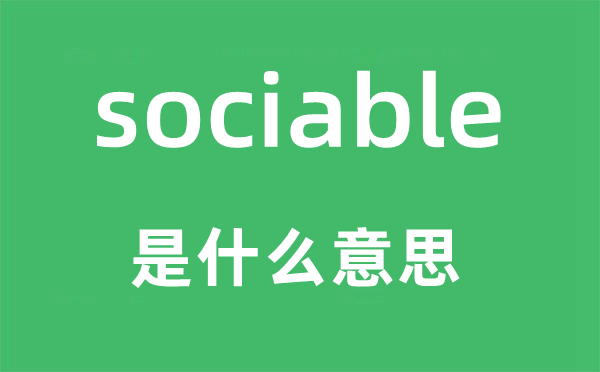 sociable是什么意思,sociable怎么读,中文翻译是什么