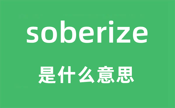 soberize是什么意思,soberize怎么读,中文翻译是什么