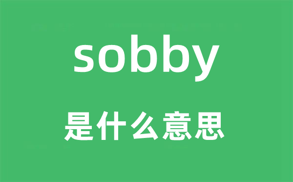 sobby是什么意思,sobby怎么读,中文翻译是什么