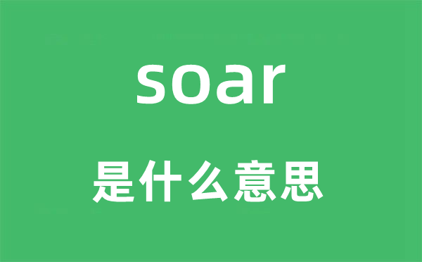 soar是什么意思,soar怎么读,中文翻译是什么