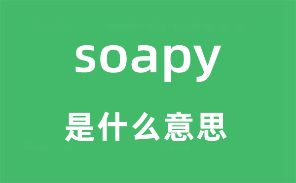 soapy是什么意思,soapy怎么读,中文翻译是什么