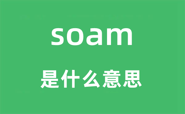 soam是什么意思,soam怎么读,中文翻译是什么