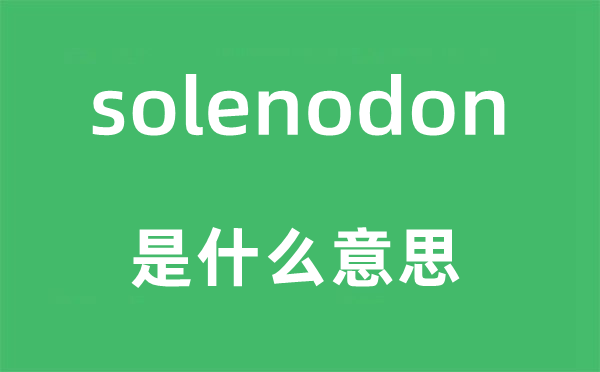 solenodon是什么意思,solenodon怎么读,中文翻译是什么