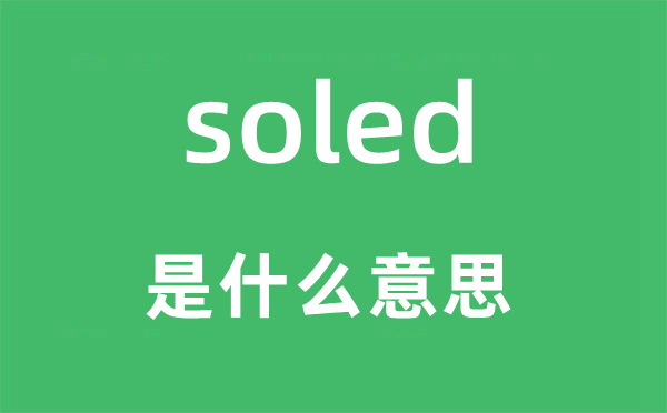 soled是什么意思,soled怎么读,中文翻译是什么