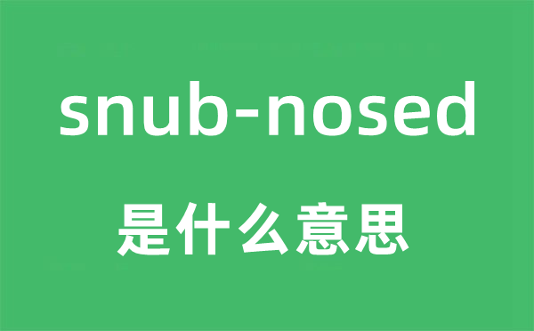 snub-nosed是什么意思,snub-nosed怎么读,snub-nosed中文翻译是什么