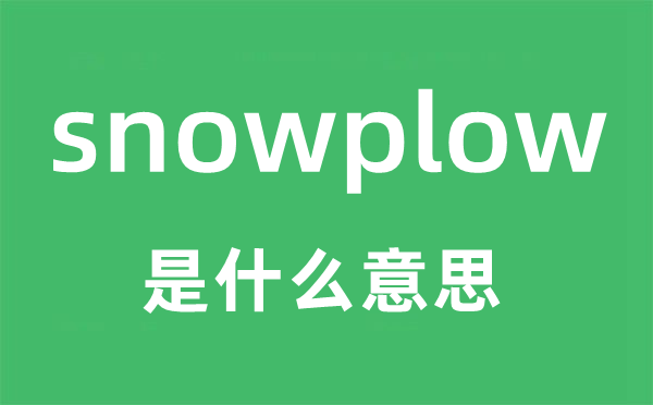 snowplow是什么意思,snowplow怎么读,snowplow中文翻译是什么