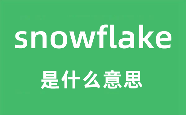 snowflake是什么意思,snowflake怎么读,snowflake中文翻译是什么