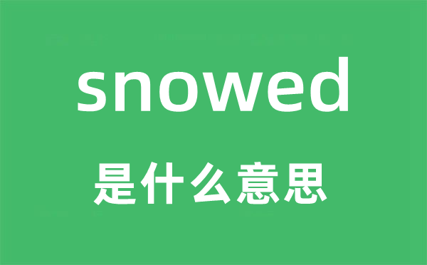 snowed是什么意思,snowed怎么读,snowed中文翻译是什么