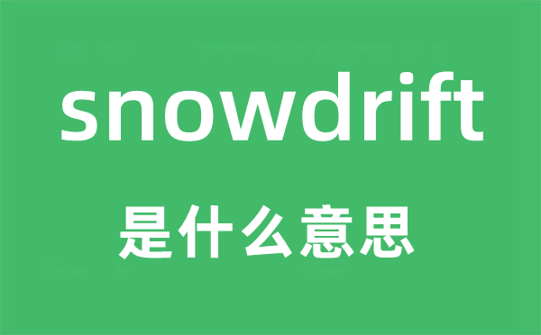 snowdrift是什么意思,snowdrift怎么读,snowdrift中文翻译是什么