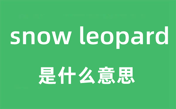 snow leopard是什么意思,snow leopard怎么读,snow leopard中文翻译是什么