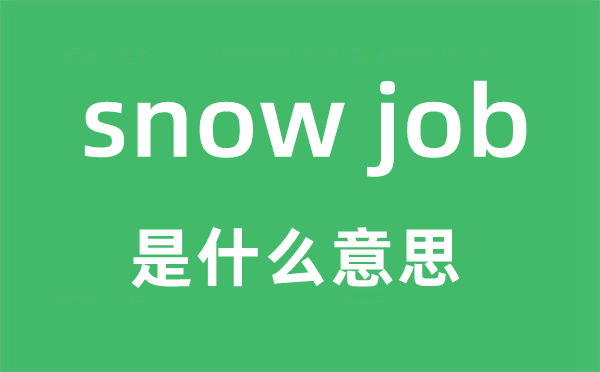 snow job是什么意思,snow job怎么读,snow job中文翻译是什么