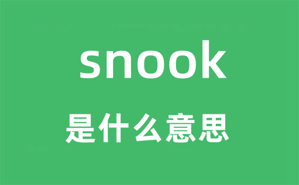 snook是什么意思,snook怎么读,snook中文翻译是什么