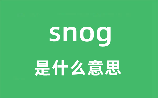 snog是什么意思,snog怎么读,snog中文翻译是什么