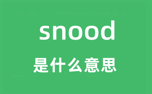 snood是什么意思,snood怎么读,snood中文翻译是什么