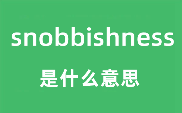 snobbishness是什么意思,snobbishness怎么读,snobbishness中文翻译是什么