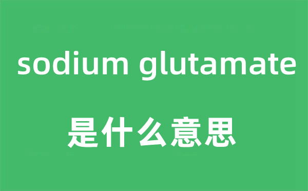 sodium glutamate是什么意思,sodium glutamate怎么读,sodium glutamate中文翻译是什么