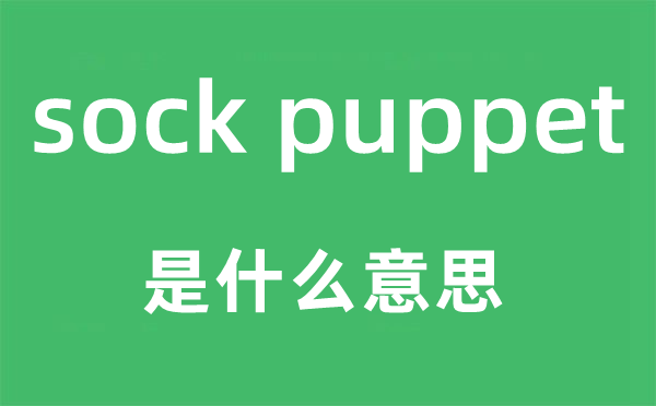 sock puppet是什么意思,sock puppet中文翻译是什么