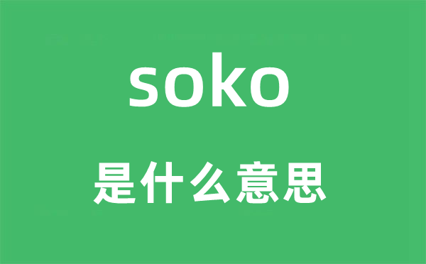 soko是什么意思,soko怎么读,中文翻译是什么