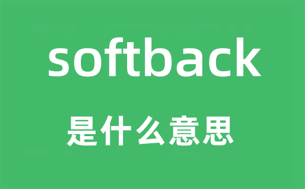 softback是什么意思,softback怎么读,中文翻译是什么