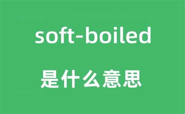 soft-boiled是什么意思,中文翻译是什么