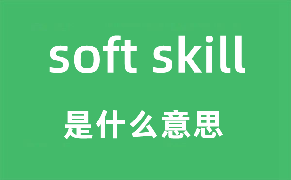 soft skill是什么意思,中文翻译是什么