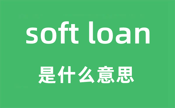 soft loan是什么意思,中文翻译是什么