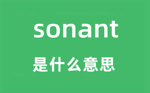 sonant是什么意思,sonant怎么读,中文翻译是什么