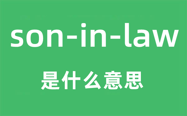 son-in-law是什么意思,中文翻译是什么