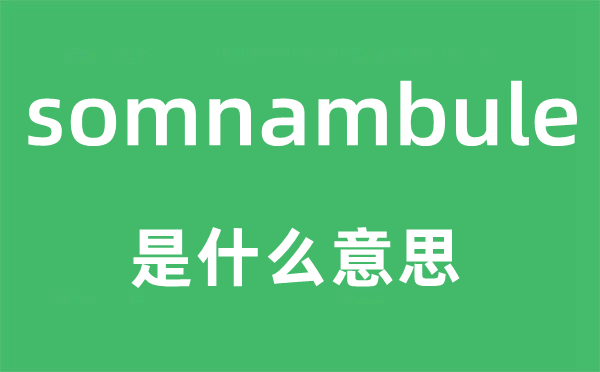 somnambule是什么意思,somnambule怎么读,中文翻译是什么