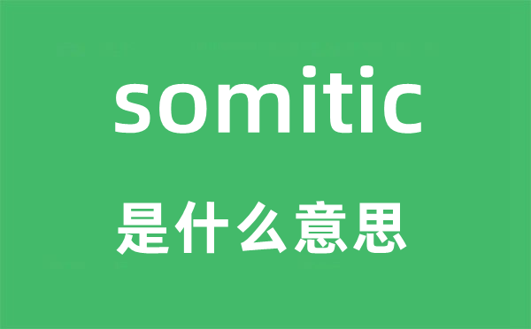 somitic是什么意思,somitic怎么读,中文翻译是什么