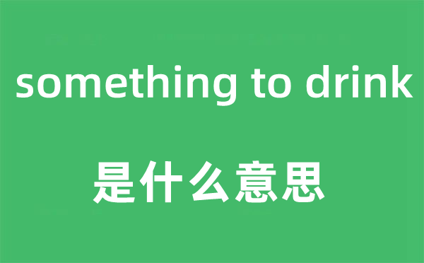 something to drink是什么意思,中文翻译是什么