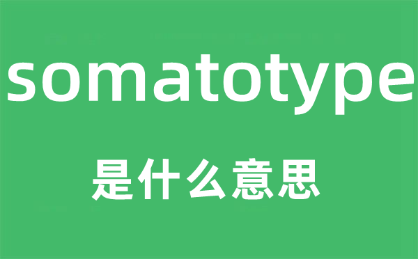 somatotype是什么意思,somatotype怎么读,中文翻译是什么