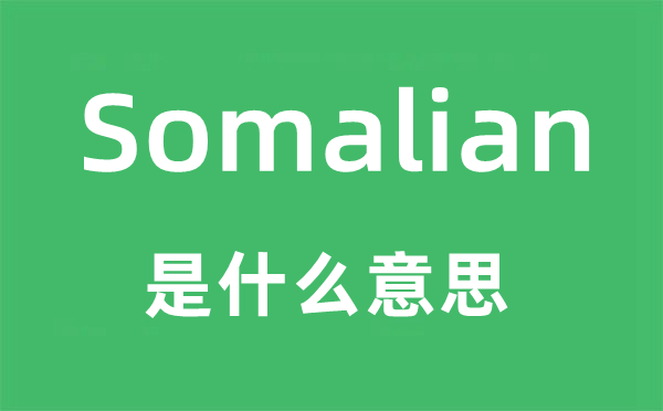 Somalian是什么意思,Somalian怎么读,中文翻译是什么