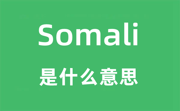 Somali是什么意思,Somali怎么读,中文翻译是什么