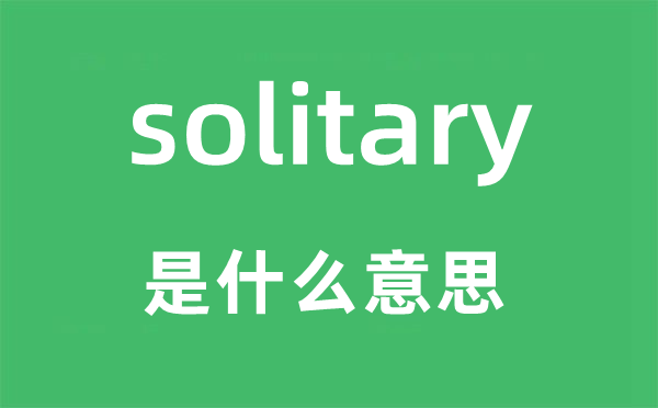 solitary是什么意思,solitary怎么读,中文翻译是什么