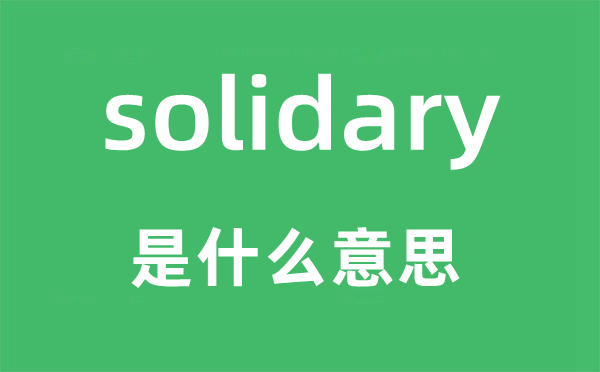 solidary是什么意思,solidary怎么读,中文翻译是什么