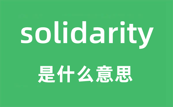 solidarity是什么意思,solidarity怎么读,中文翻译是什么