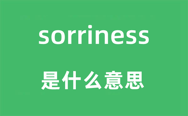 sorriness是什么意思,sorriness怎么读,中文翻译是什么