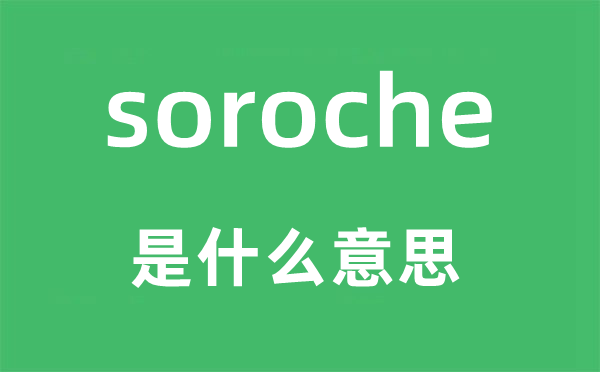 soroche是什么意思,soroche怎么读,中文翻译是什么