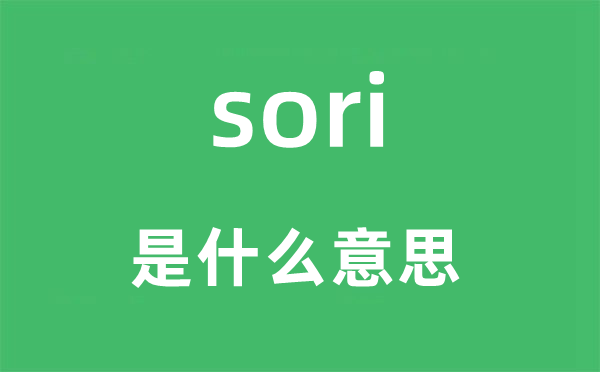 sori是什么意思,sori怎么读,中文翻译是什么