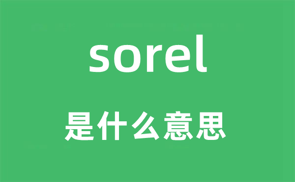 sorel是什么意思,sorel怎么读,中文翻译是什么