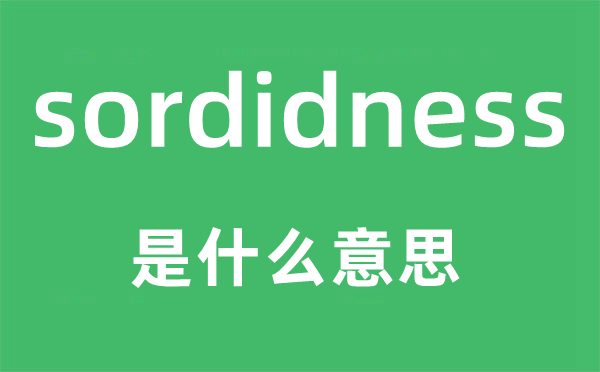 sordidness是什么意思,sordidness怎么读,中文翻译是什么