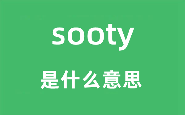 sooty是什么意思,sooty怎么读,中文翻译是什么